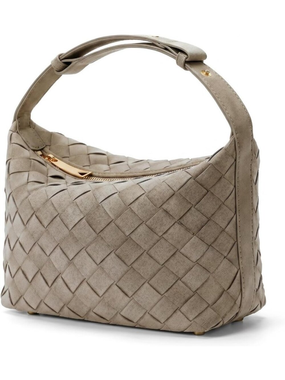 Stylish Woven Suede Shoulder Bag | Vegan Leather Hobo Handbag for Women